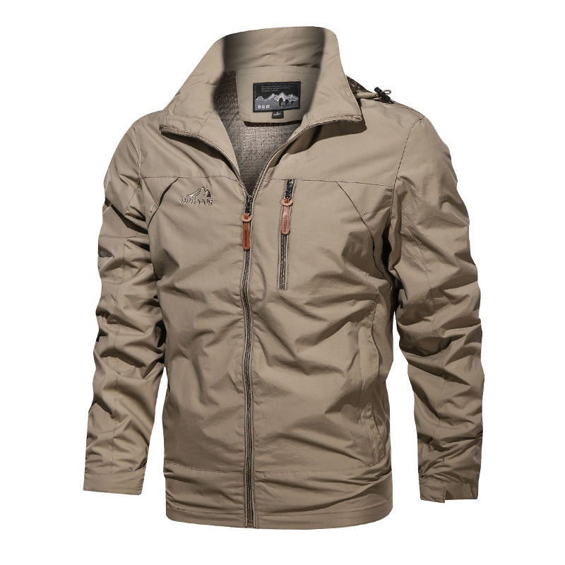 Herren nan leichte wasserabweisende Softshell Outdoorjacke mit Kapuze Brusttasche EB