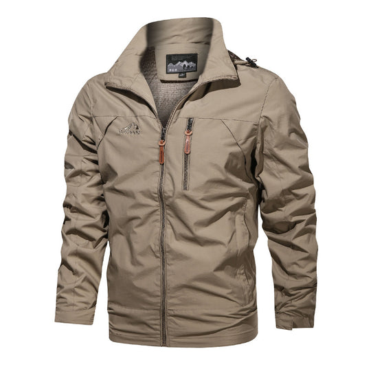 Herren nan leichte wasserabweisende Softshell Outdoorjacke mit Kapuze Brusttasche EB
