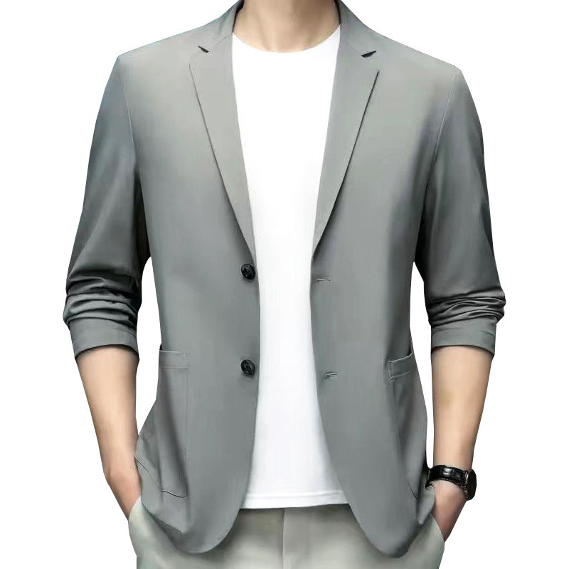 Herren legerer elastischer Sommerblazer mit dreiviertelärmeln und schlanker Passform EB