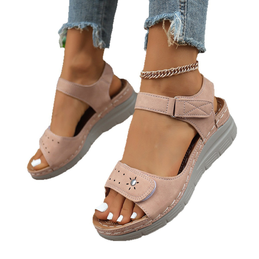 Damen Komfort-Sandalen mit verstellbarem Klettverschluss und rutschfester Sohle EB
