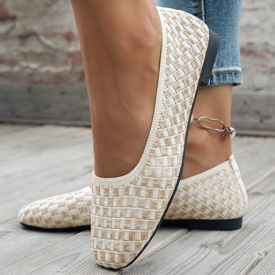 Damen Stylish und bequeme Ballerinas mit elastischem Obermaterial EB
