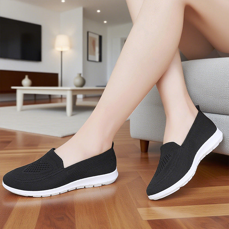 Damen Atmungsaktive Strick-Slipper EB