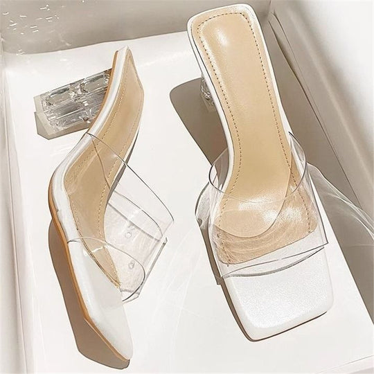 Damen elegante transparente Mules EB