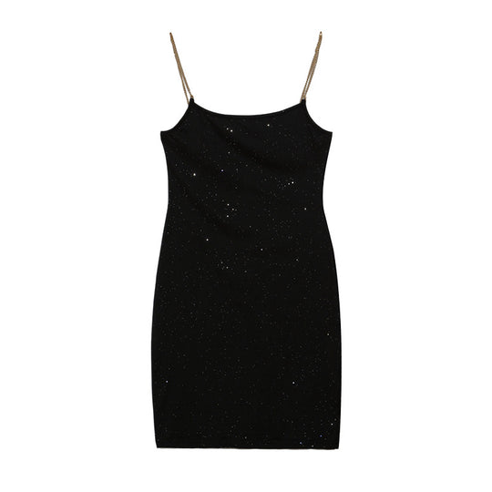Damen trägerloses Cocktailkleid mit funkelndem Sternenapplikation EB