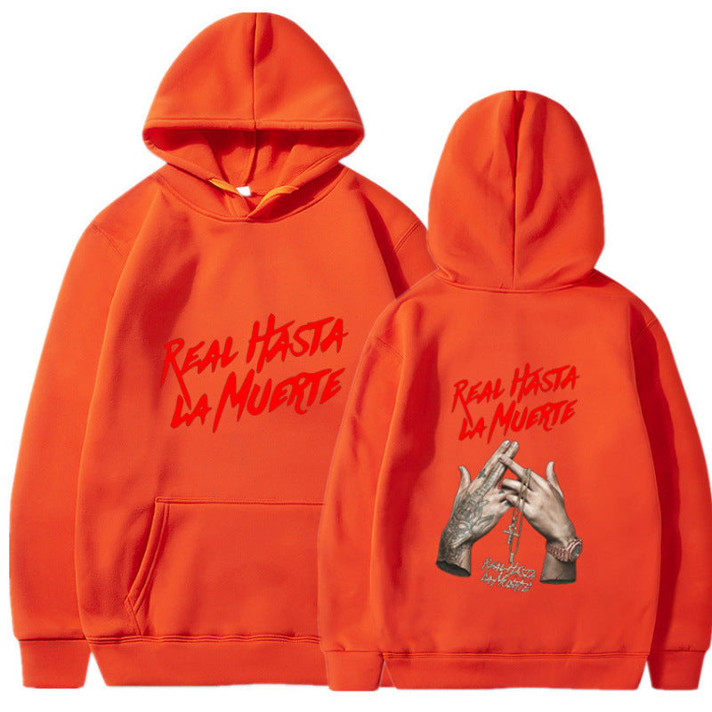 Damen Kapuzensweater mit auffälligem Schriftzug in urbanem Stil EB