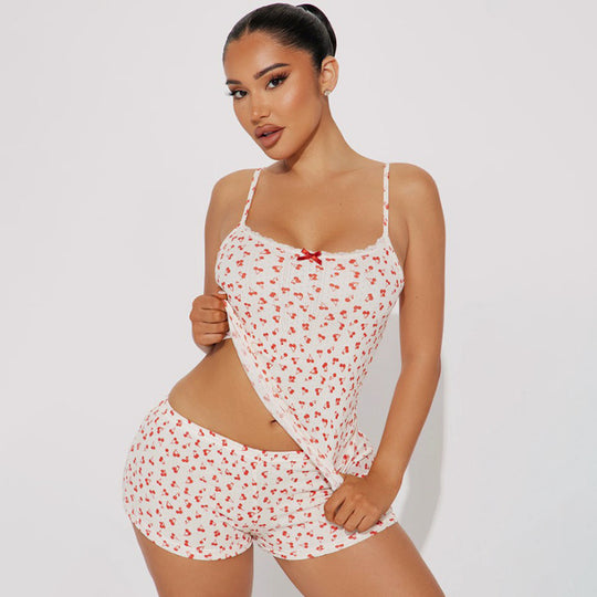 Damen Schlafanzug-Set mit feinem Herzmuster EB