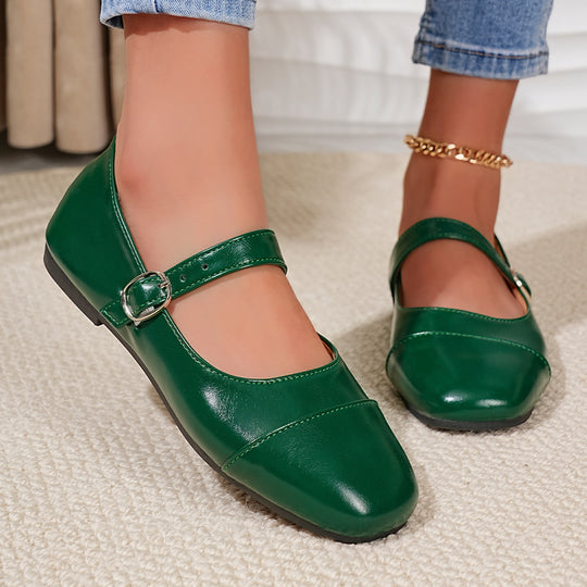 Damen Ballerinas mit verstellbarem Riemen und elegantem Obermaterial EB