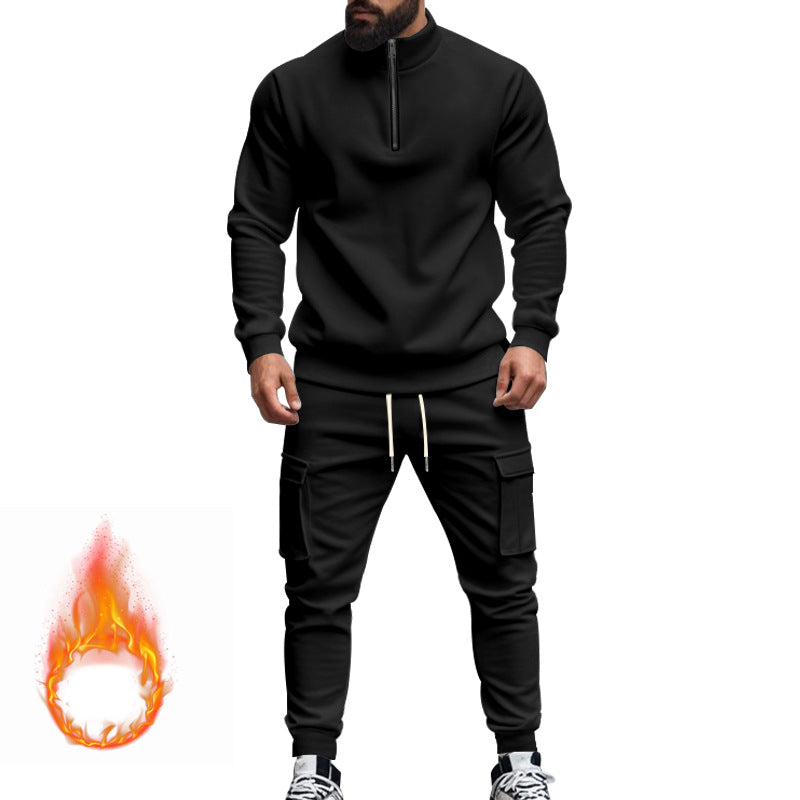 Herren Sportliches Kapuzenanzug-Set mit Reißverschluss und praktischen Taschen EB