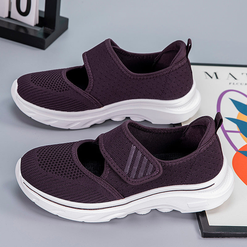 Damen Leichte Komfort-Sneaker mit Klettverschluss EB