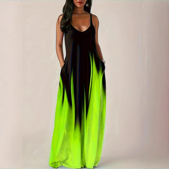 Damen Maxikleid mit elegantem Schnitt und seitlichen Taschen EB