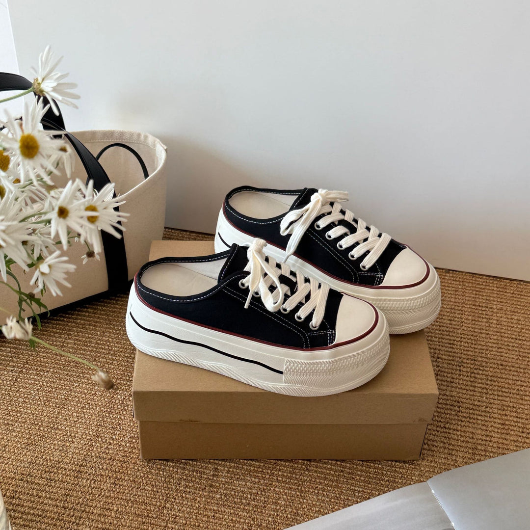 Damen Sneaker mit erhöhtem Plateau und bequemer Schnürung EB