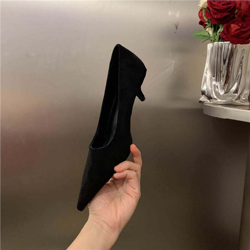 Damen modische spitze Pumps mit elegantem Absatz EB
