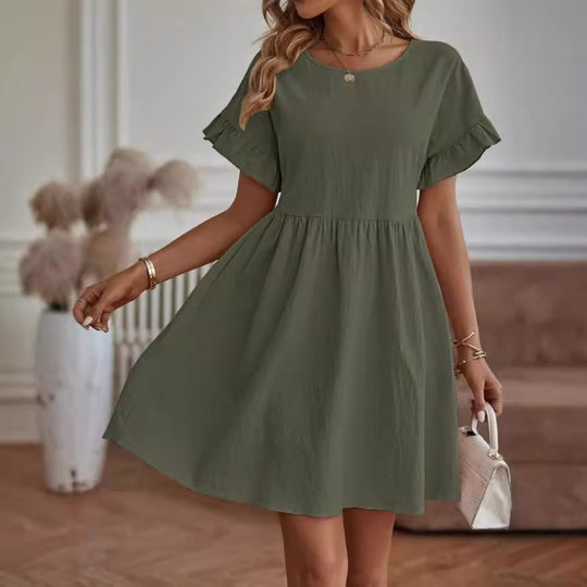 Damen Sommerliches Kleid mit Rüschendetails und lässiger Silhouette EB