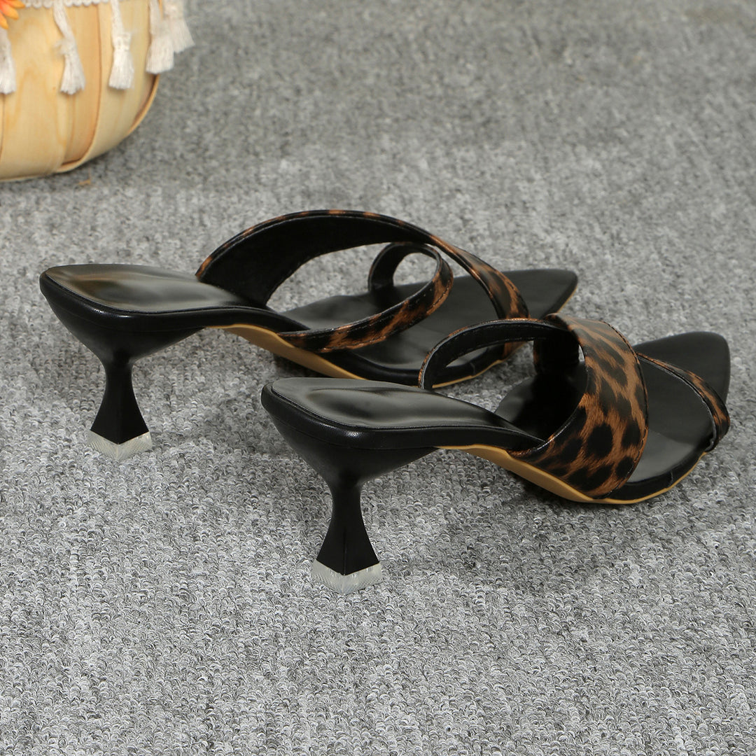 Damen elegante Slingback-Pantoletten mit gewobenen Riemen und trendigem Absatz EB