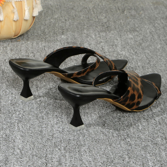 Damen elegante Slingback-Pantoletten mit gewobenen Riemen und trendigem Absatz EB