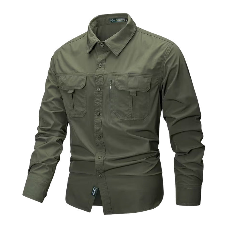 Herren nan robustes Trekkinghemd mit verstärkten Brusttaschen und atmungsaktivem Material EB