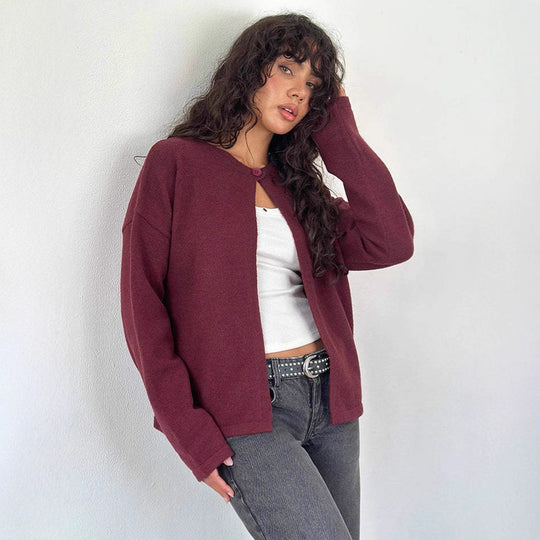 Damen Strickjacke mit praktischen Knopfdetails und lässigem Schnitt EB