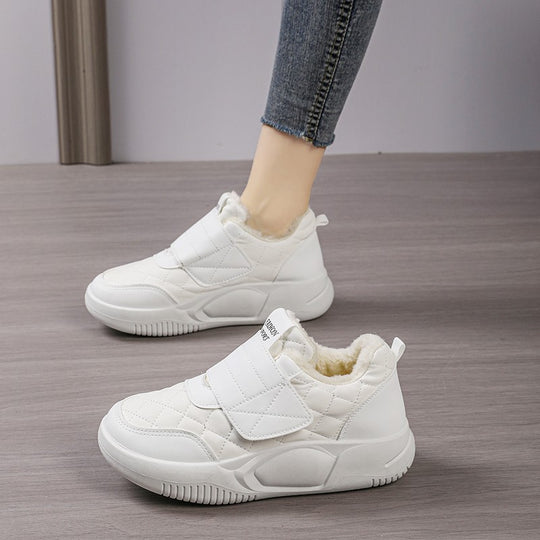 Damen Bequeme Sneakers mit warmer Innenausstattung und praktischem Klettverschluss EB