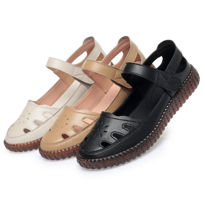 Damen Sandalen mit verstellbarem Fesselriemen und rutschfester Sohle EB