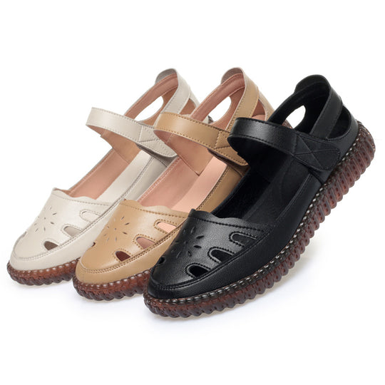 Damen Sandalen mit verstellbarem Fesselriemen und rutschfester Sohle EB