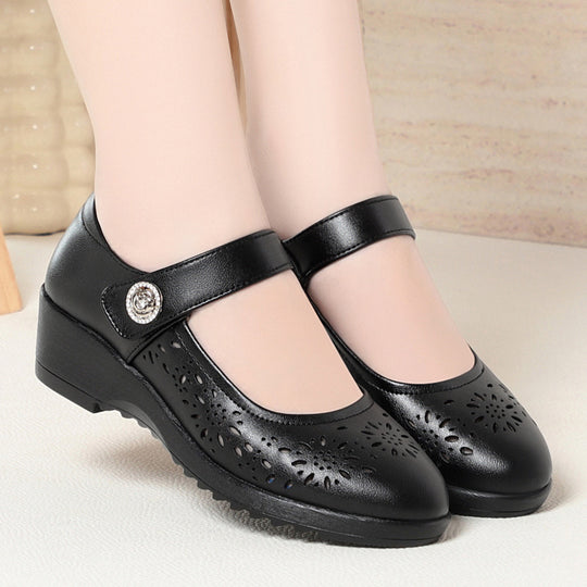 Damen Ballerinas mit modischer Lochmusterung und komfortablem Fersenbereich EB