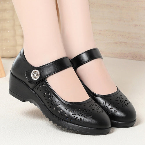 Damen Ballerinas mit modischer Lochmusterung und komfortablem Fersenbereich EB