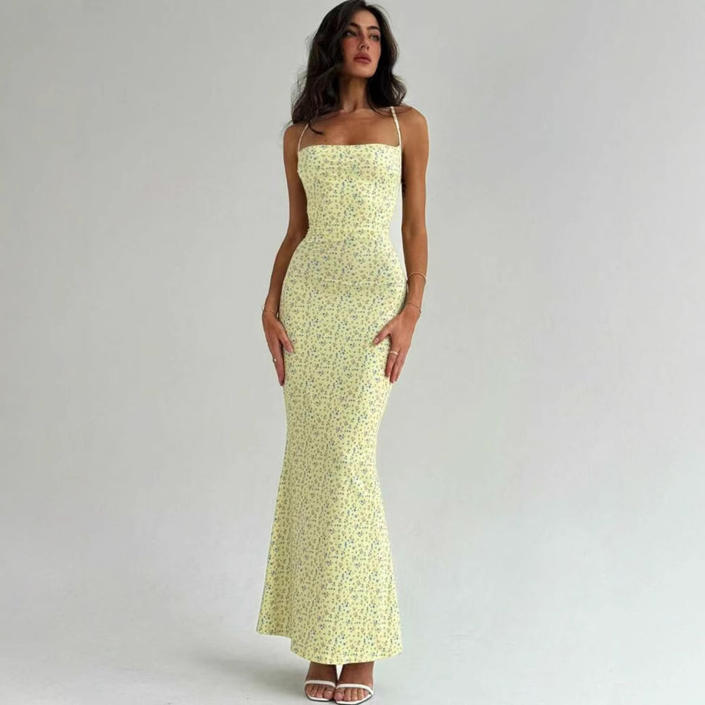 Damen Elegantes Sommerkleid mit zarten Blumenmuster und fließendem Schnitt EB