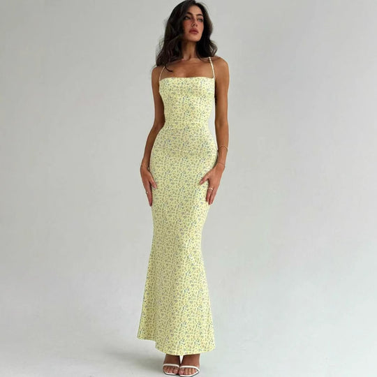 Damen Elegantes Sommerkleid mit zarten Blumenmuster und fließendem Schnitt EB