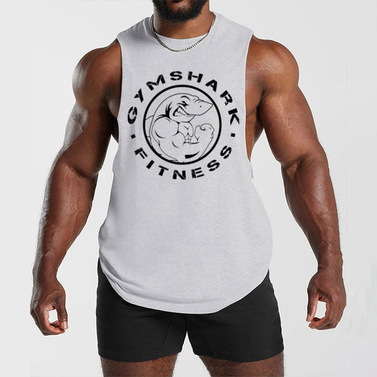 Herren nan ärmelloses Muskelshirt mit extra tiefen Armöffnungen und großem Logodruck EB
