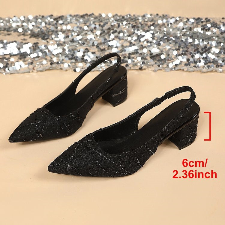 Damen Elegante Slingback-Pumps mit glitzerndem Design EB