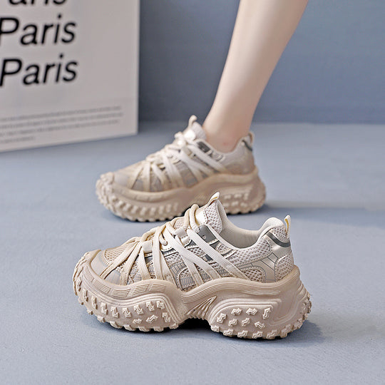 Damen Chunky Sneakers mit rutschfester Sohle und atmungsaktivem Obermaterial EB
