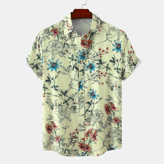 Damen Kurzarmhemd mit floralen Akzenten und modernem Schnitt EB