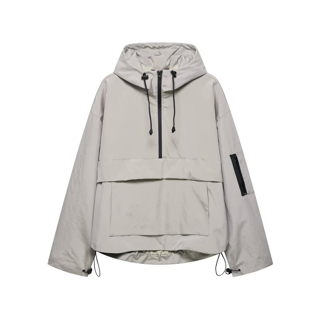 Damen leichte Anorakjacke mit praktischen Taschen EB