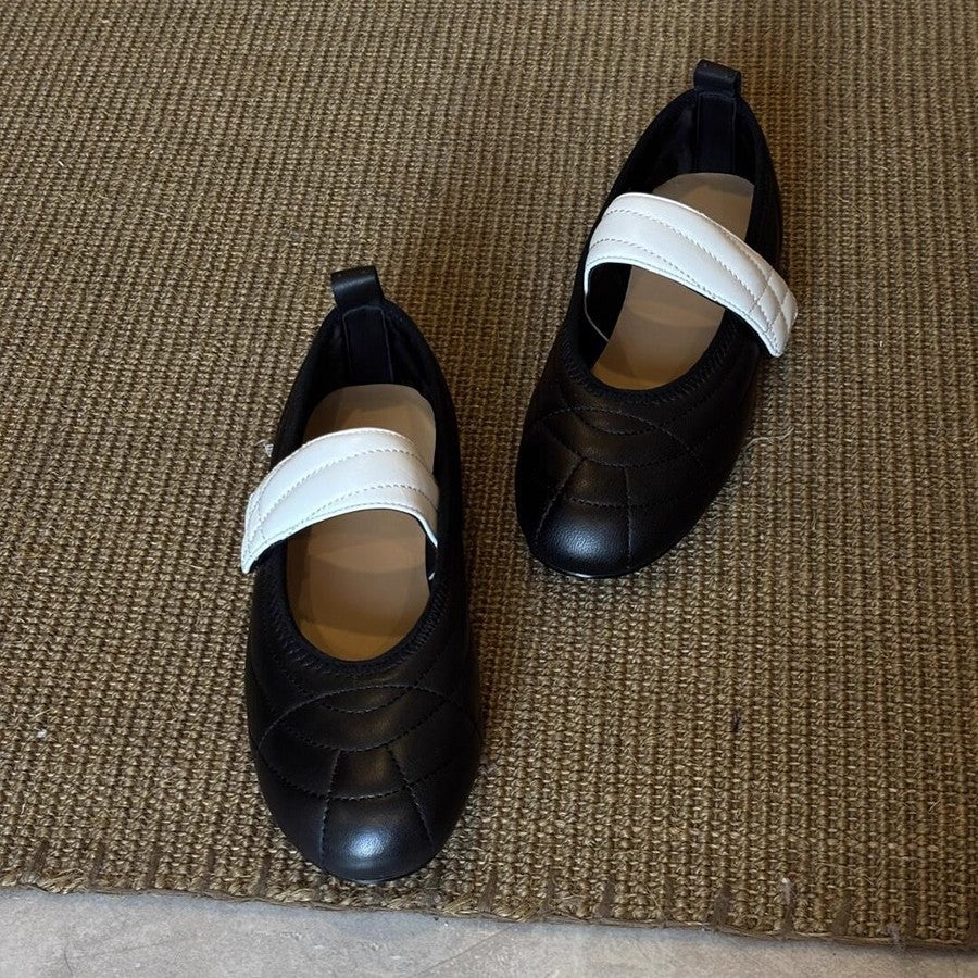 Damen Ballerinas mit elegantem Riemen und modischem Steppdesign EB