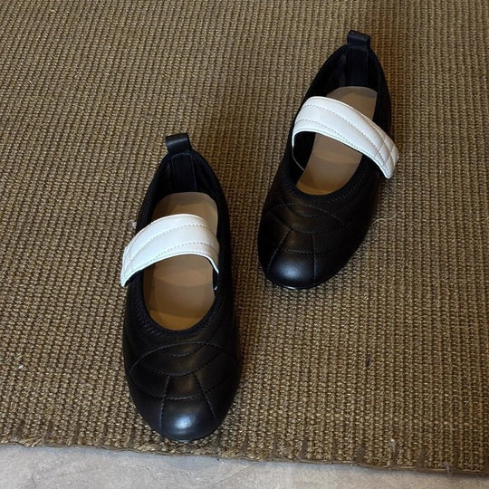 Damen Ballerinas mit elegantem Riemen und modischem Steppdesign EB