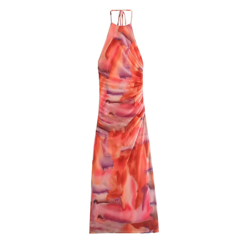 Damen Sommerkleid mit elegantem Rückenausschnitt und modernem Farbverlauf EB