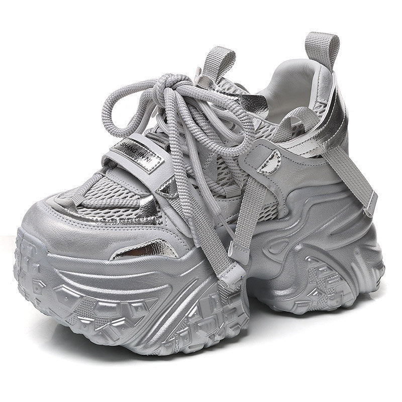 Damen Chunky Sneakers mit reflektierenden Akzenten und verstärktem Dämpfungssystem EB