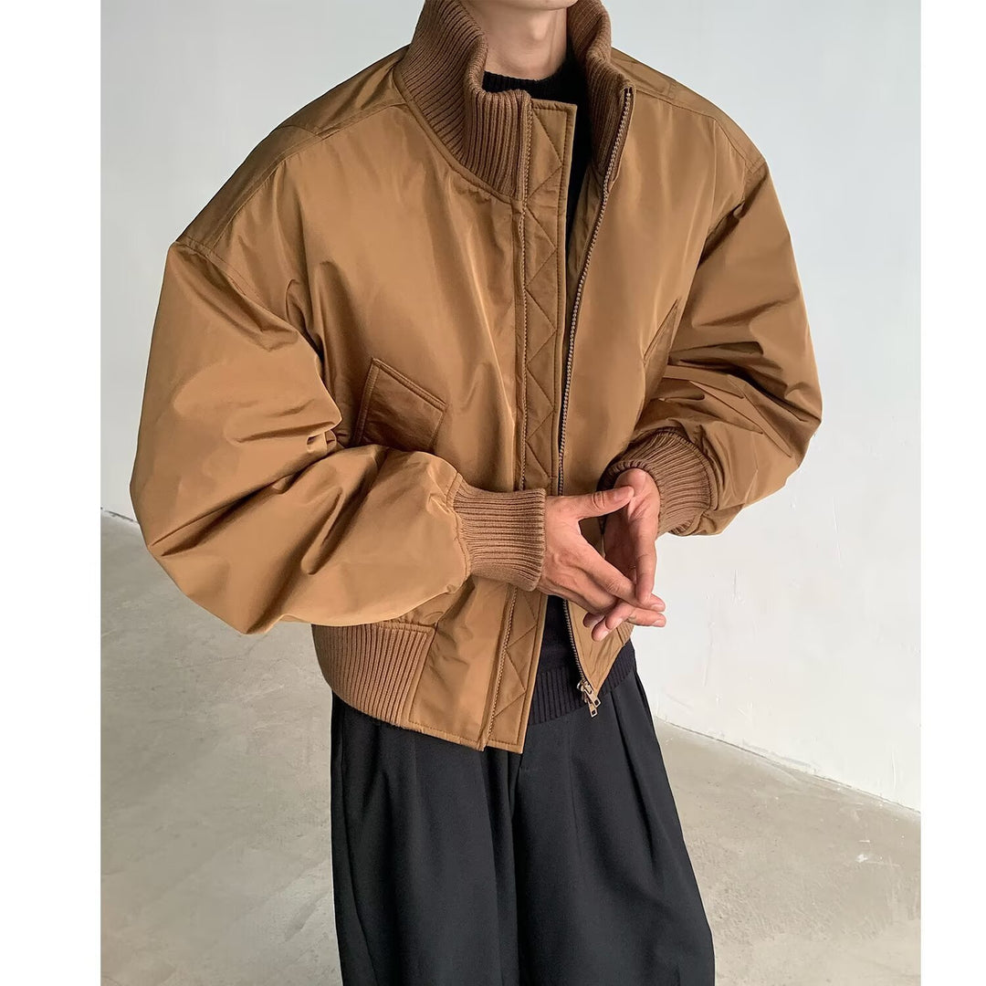 Herren stylische Bomberjacke mit elastischen Bündchen und weichem Innenfutter EB
