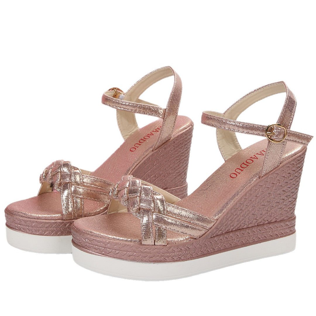 Damen Wedge-Sandalen mit verziertem Riemchen-Design EB