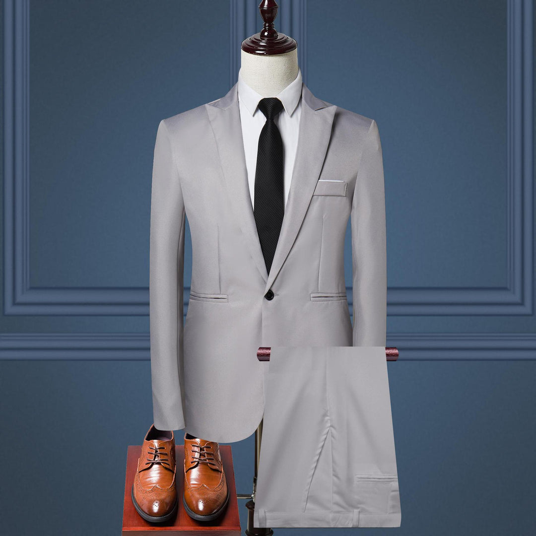 Herren nan schlanker Businessanzug mit tailliertem Sakko und Chino-Hose EB