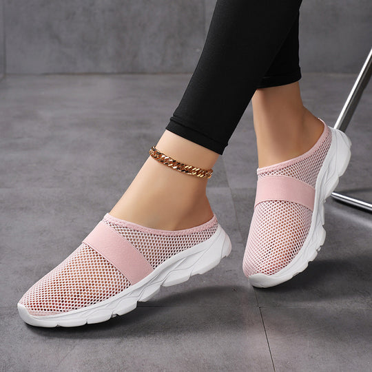 Damen Bequeme Netz-Sneaker mit elastischem Riemen und atmungsaktiver Sohle EB