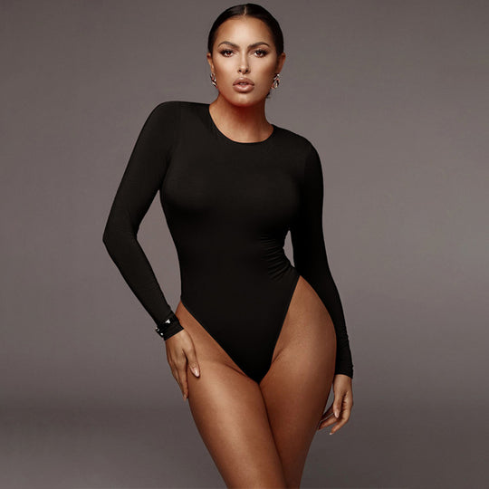 Damen Langarm-Bodysuit aus hautfreundlichem Stretchmaterial EB