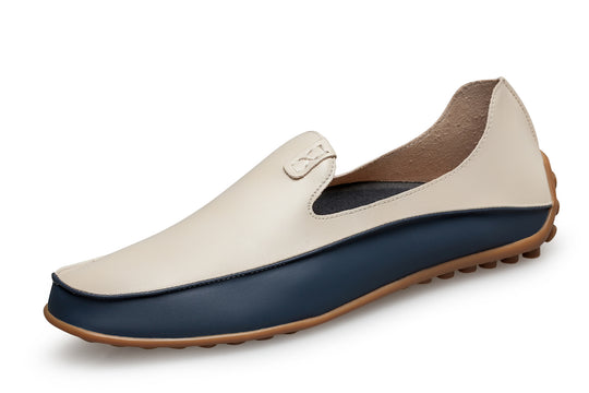 Damen eleganter Driving‑Mokassin mit weichem Lederlook, gepolstertem Komfortfußbett und profiliertem Noppenlaufsohle EB