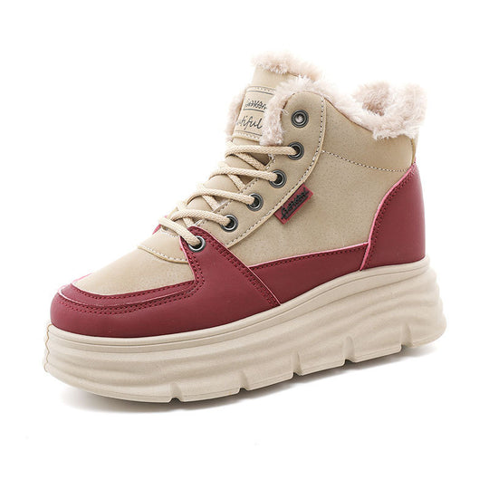 Damen Winter Sneaker mit flauschigem Innenfutter und modischer Plateau-Sohle EB