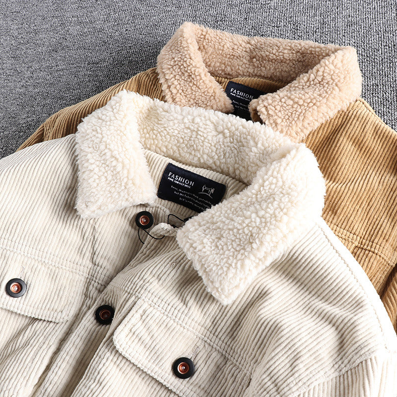Herren Cordjacke mit kuscheligem Futter und praktischen Taschen EB
