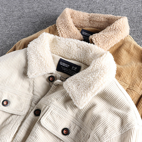 Herren Cordjacke mit kuscheligem Futter und praktischen Taschen EB