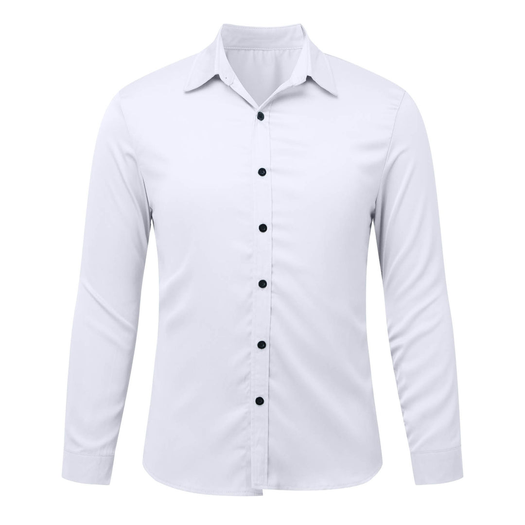 Herren Elegantes Langarmhemd aus feinem Stoff EB