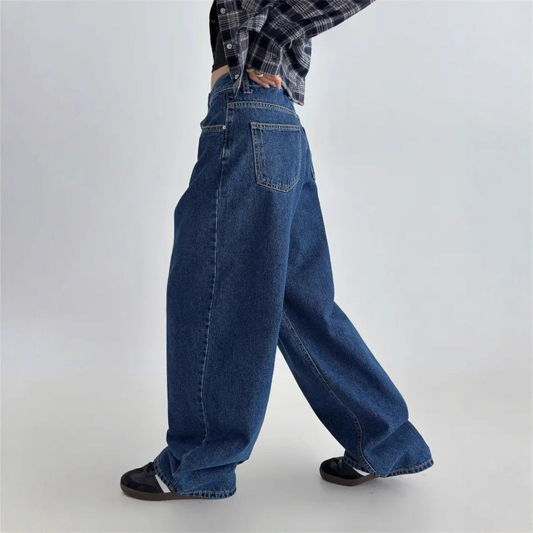 Damen Hochtaillierte Baggy-Jeans EB