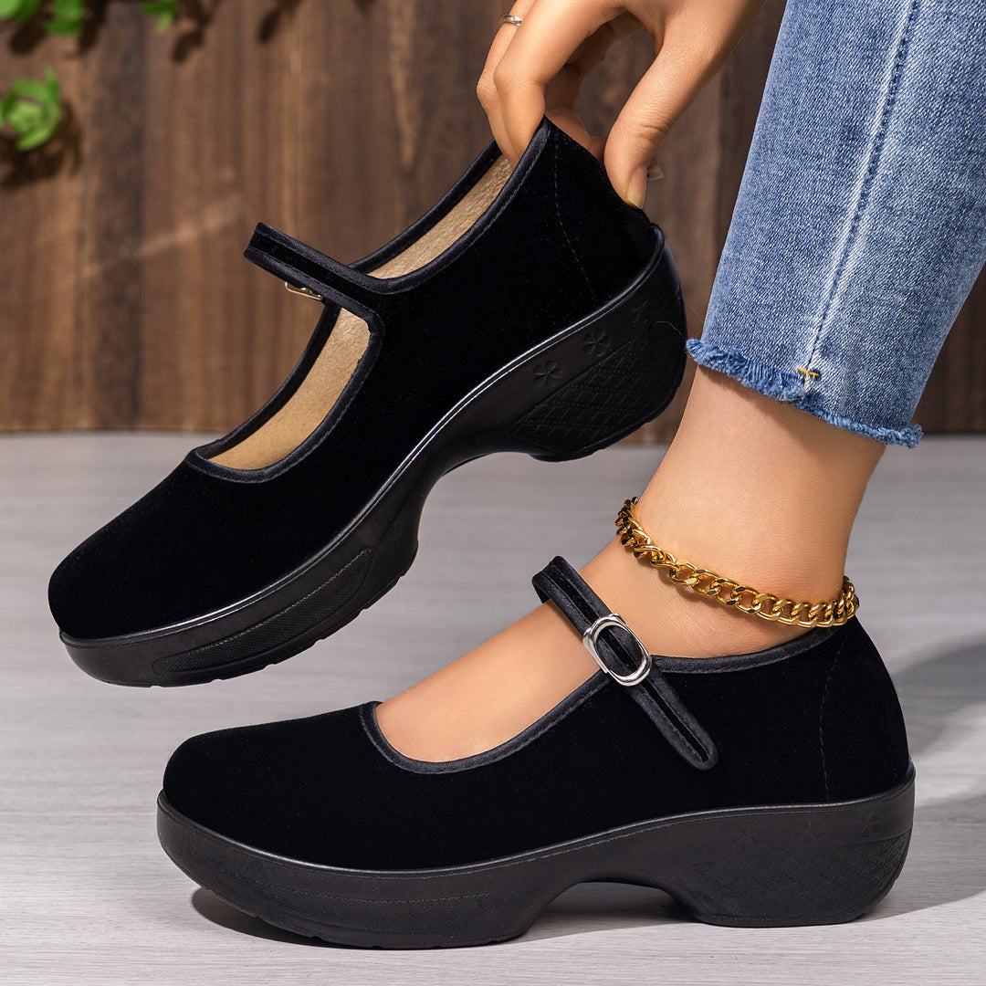 Damen Komfortable und elegante Ballerinas mit verstellbarem Riemen EB