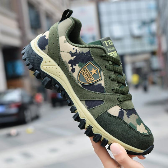 Damen Sportliche Camouflage Sneakers mit rutschfester Profilsohle EB